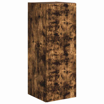 vidaXL TV Wall Cabinet Wall-mounted 2 pcs Smoked Oak 30 x 31 x 80 cm