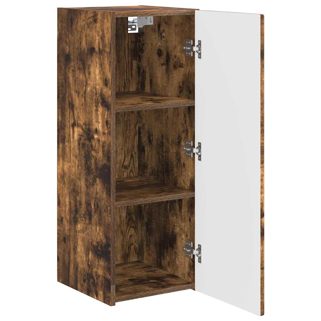 vidaXL TV Wall Cabinet Wall-mounted 2 pcs Smoked Oak 30 x 31 x 80 cm
