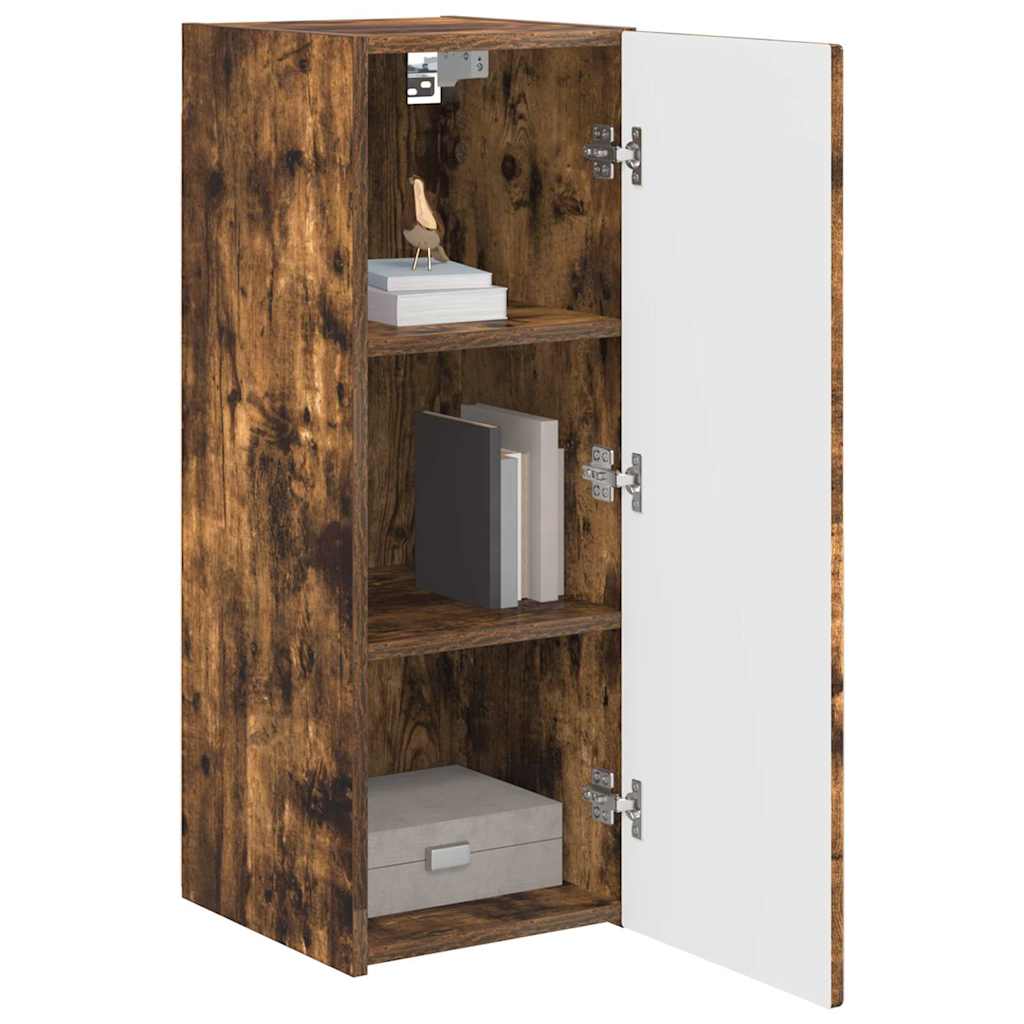vidaXL TV Wall Cabinet Wall-mounted 2 pcs Smoked Oak 30 x 31 x 80 cm