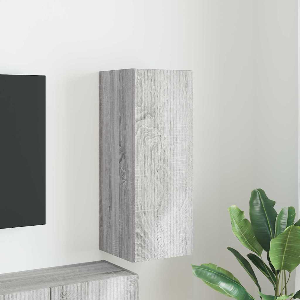 vidaXL TV Wall Cabinet Grey Sonoma 30 x 31 x 80 cm Engineered Wood