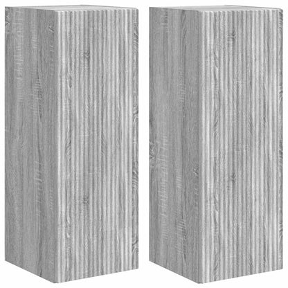 vidaXL TV Wall Cabinet Wall-mounted 2 pcs Grey Sonoma 30 x 31 x 80 cm