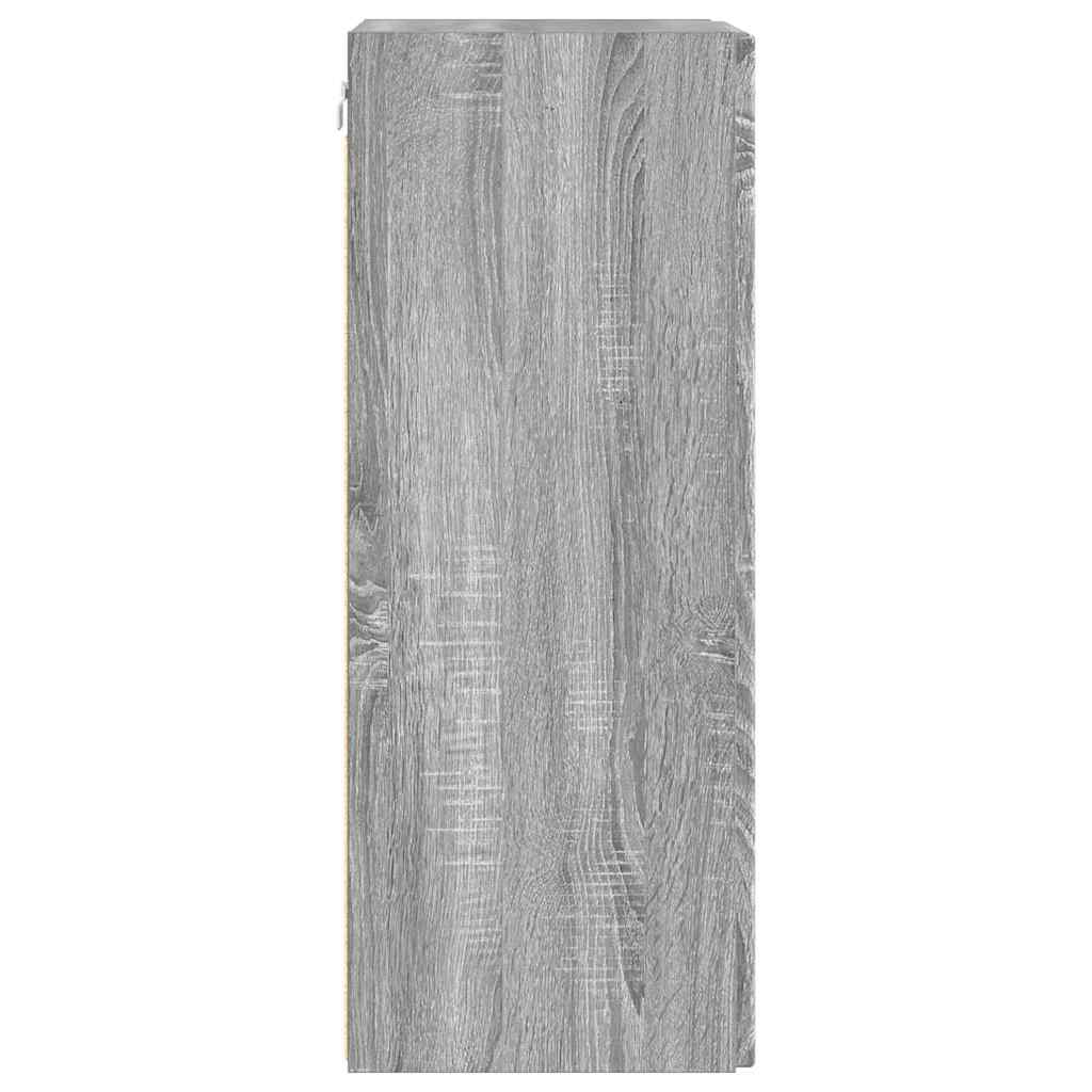vidaXL TV Wall Cabinet Wall-mounted 2 pcs Grey Sonoma 30 x 31 x 80 cm