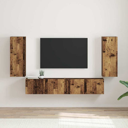 vidaXL TV Wall Cabinet 2 pcs Old Wood 30 x 31 x 80 cm Engineered Wood