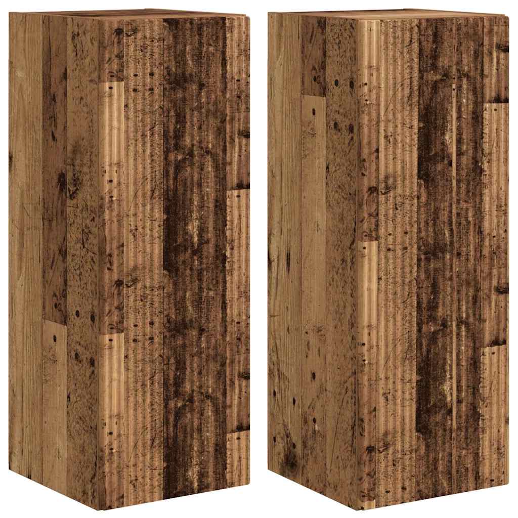 vidaXL TV Wall Cabinet 2 pcs Old Wood 30 x 31 x 80 cm Engineered Wood