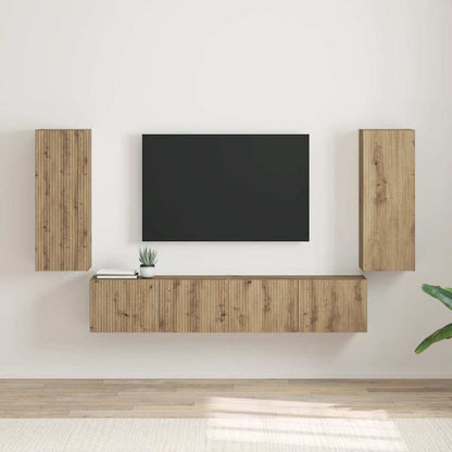 vidaXL TV Wall Cabinet Wall-mounted 2 pcs Artisian Oak 30 x 31 x 80 cm