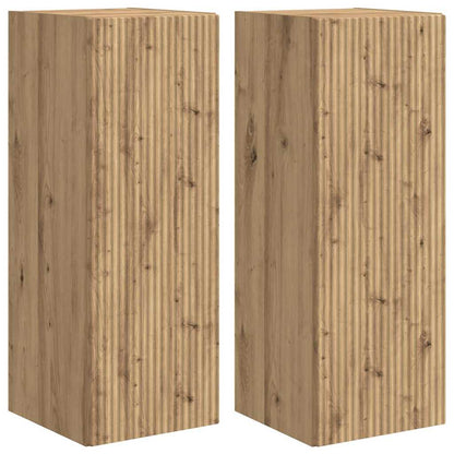 vidaXL TV Wall Cabinet Wall-mounted 2 pcs Artisian Oak 30 x 31 x 80 cm