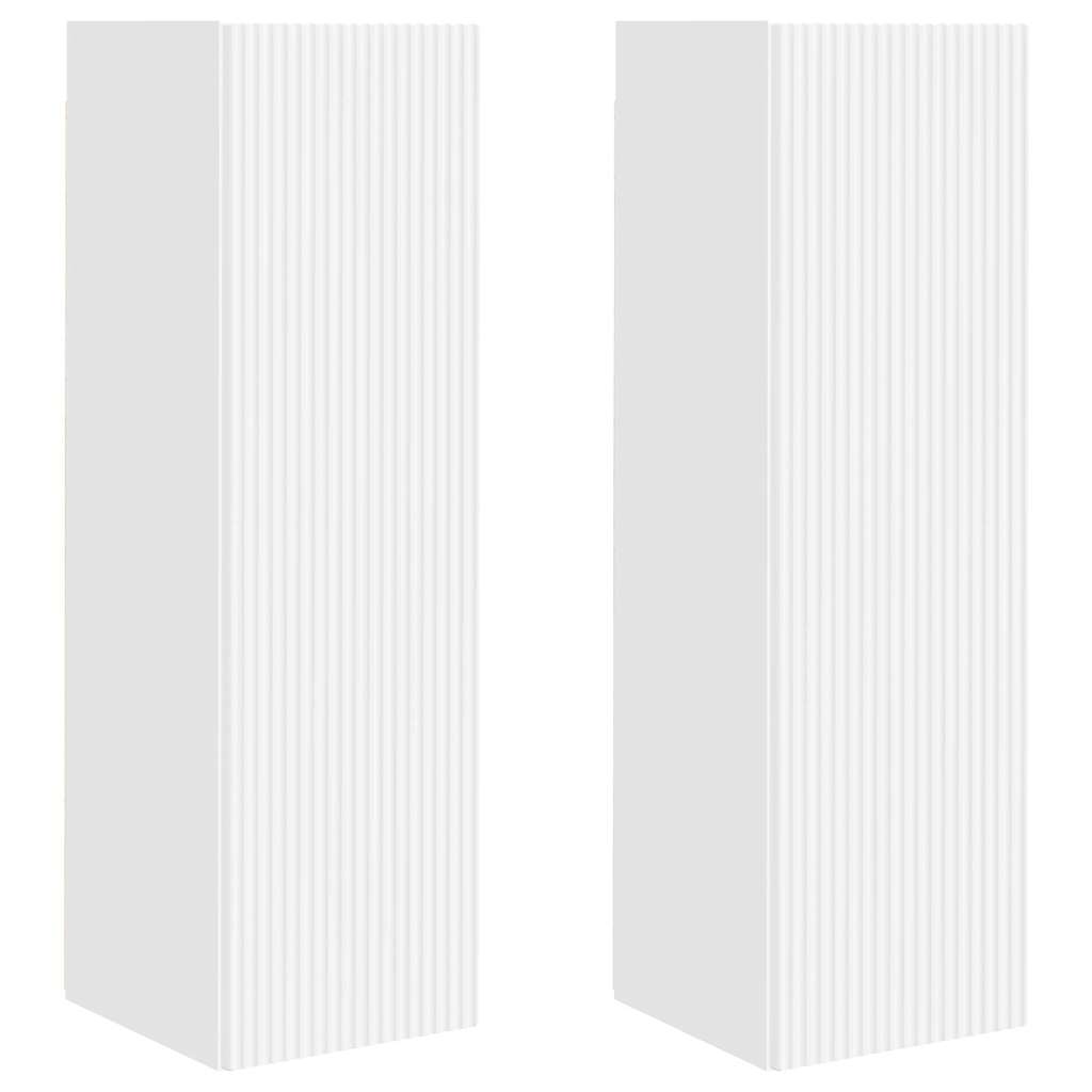 vidaXL TV Wall Cabinet 2 pcs White 30 x 31 x 100 cm Engineered Wood