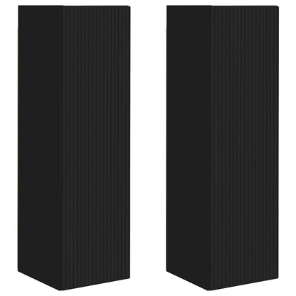 vidaXL TV Wall Cabinet 2 pcs Black 30 x 31 x 100 cm Engineered Wood