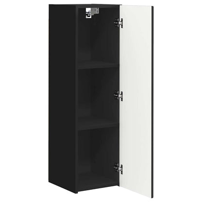 vidaXL TV Wall Cabinet 2 pcs Black 30 x 31 x 100 cm Engineered Wood