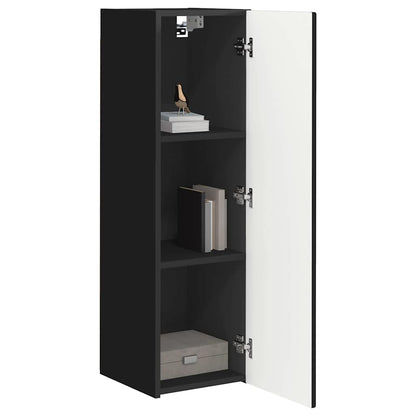 vidaXL TV Wall Cabinet 2 pcs Black 30 x 31 x 100 cm Engineered Wood