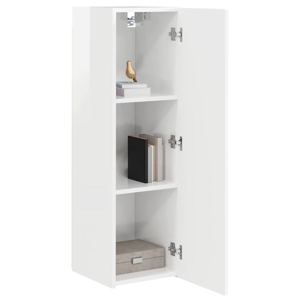 vidaXL TV Wall Cabinet Gloss White 30 x 31 x 100 cm Engineered Wood