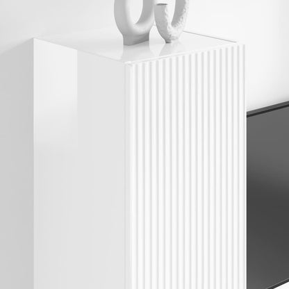 vidaXL TV Wall Cabinet Wall-mounted 2 pcs Gloss White 30 x 31 x 100 cm