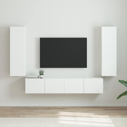 vidaXL TV Wall Cabinet Wall-mounted 2 pcs Gloss White 30 x 31 x 100 cm