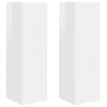 vidaXL TV Wall Cabinet Wall-mounted 2 pcs Gloss White 30 x 31 x 100 cm