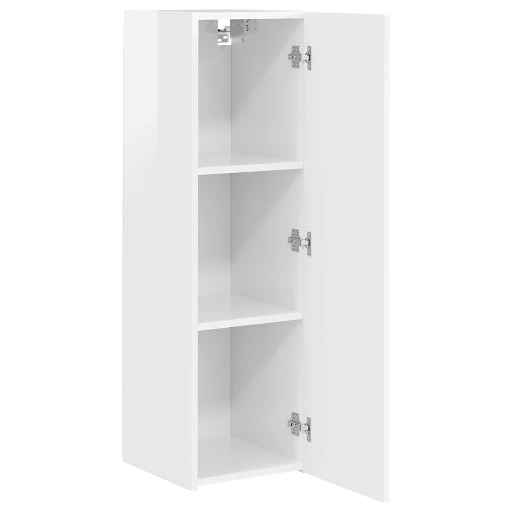 vidaXL TV Wall Cabinet Wall-mounted 2 pcs Gloss White 30 x 31 x 100 cm
