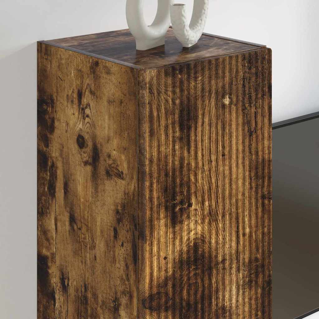 vidaXL TV Wall Cabinet Smoked Oak 30 x 31 x 100 cm Engineered Wood