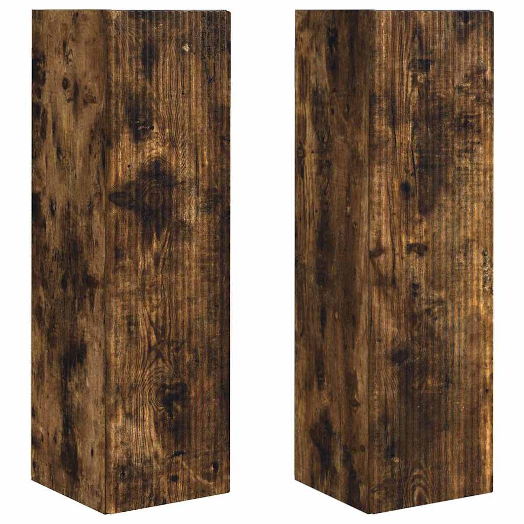vidaXL TV Wall Cabinet Wall-mounted 2 pcs Smoked Oak 30 x 31 x 100 cm
