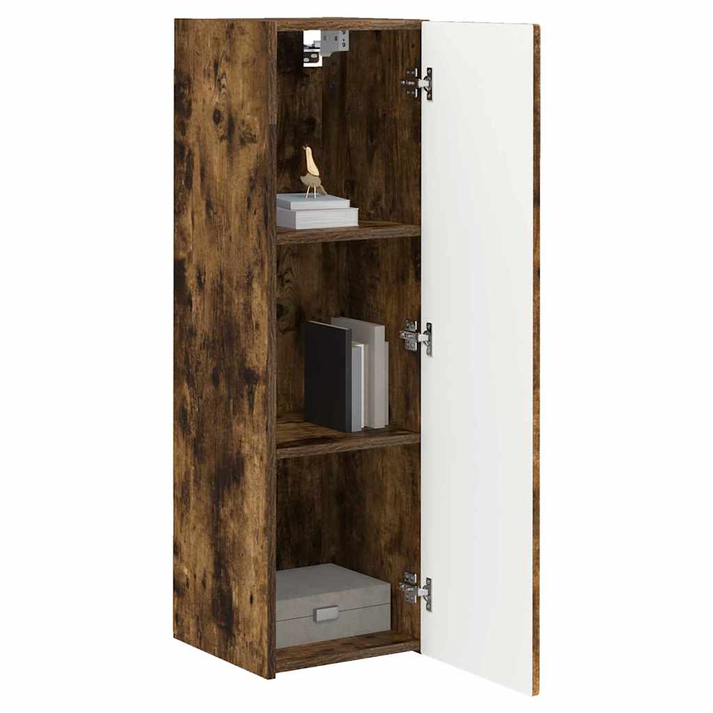 vidaXL TV Wall Cabinet Wall-mounted 2 pcs Smoked Oak 30 x 31 x 100 cm