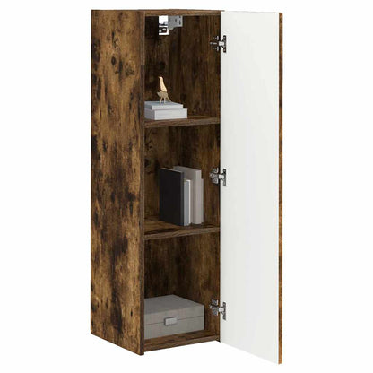 vidaXL TV Wall Cabinet Wall-mounted 2 pcs Smoked Oak 30 x 31 x 100 cm