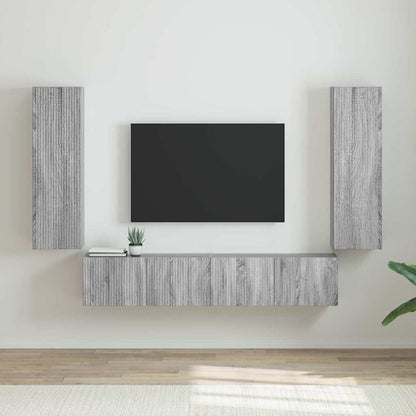 vidaXL TV Wall Cabinet Wall-mounted 2 pcs Grey Sonoma 30 x 31 x 100 cm