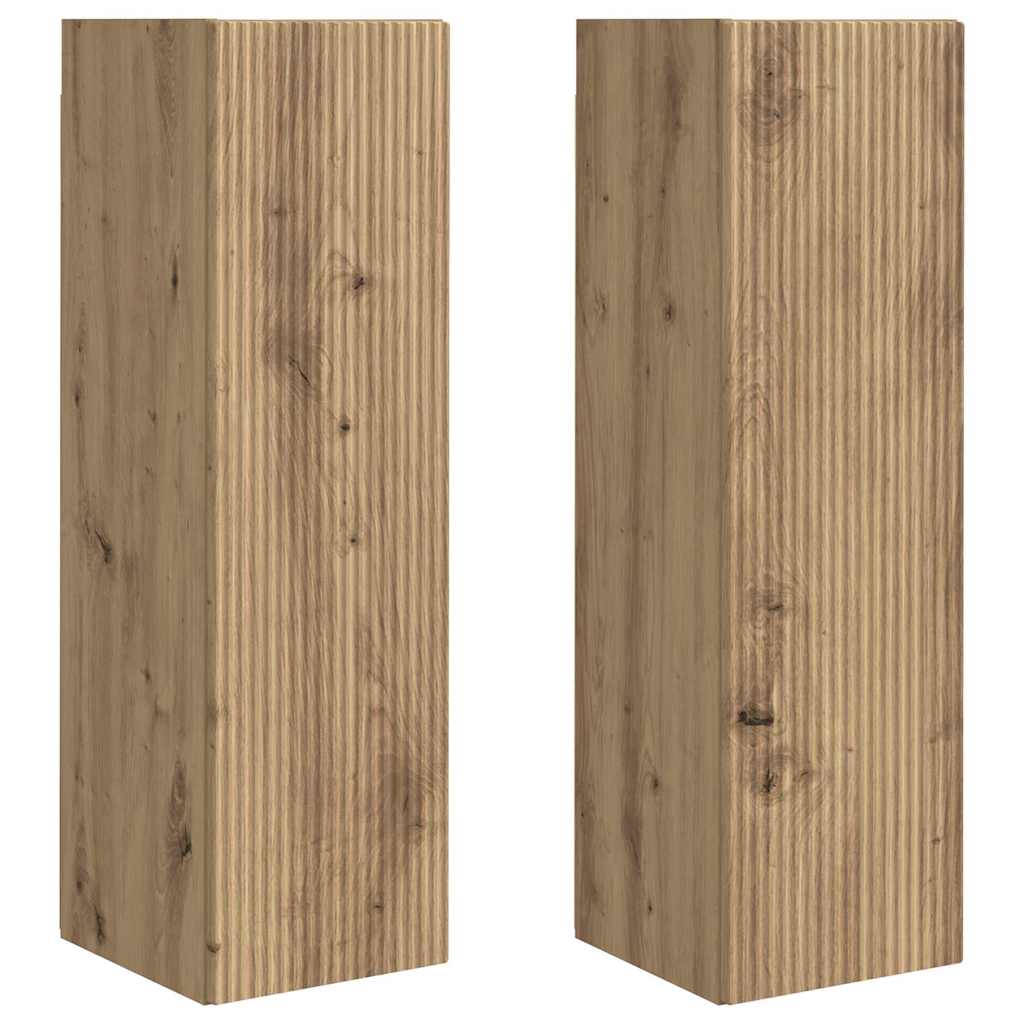 vidaXL TV Wall Cabinet 2 pcs Artisian Oak Engineered Wood