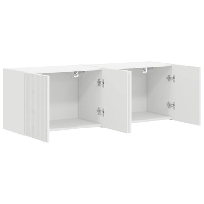 vidaXL TV Wall Cabinet 2 pcs White 59.5 x 31 x 40 cm Engineered Wood