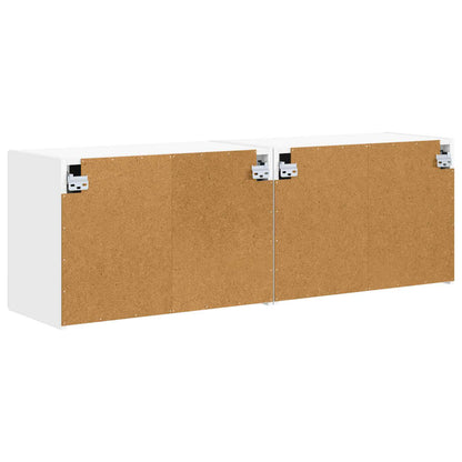 vidaXL TV Wall Cabinet 2 pcs White 59.5 x 31 x 40 cm Engineered Wood