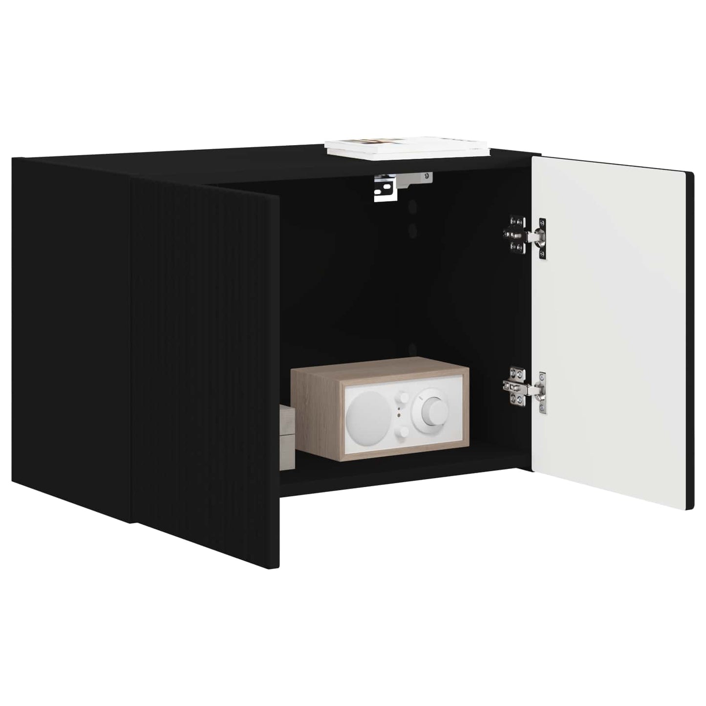 vidaXL TV Wall Cabinet Black 59.5 x 31 x 40 cm Engineered Wood