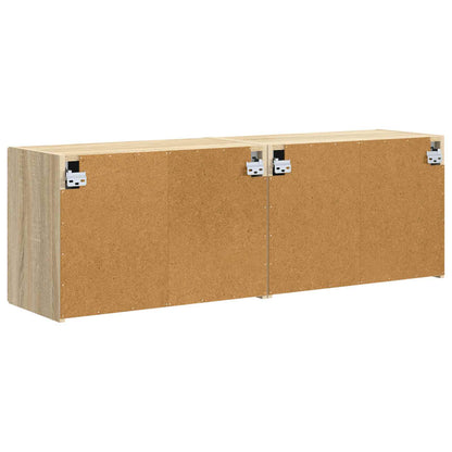 vidaXL TV Wall Cabinet Wall-mounted 2 pcs Sonoma Oak 59.5 x 31 x 40 cm