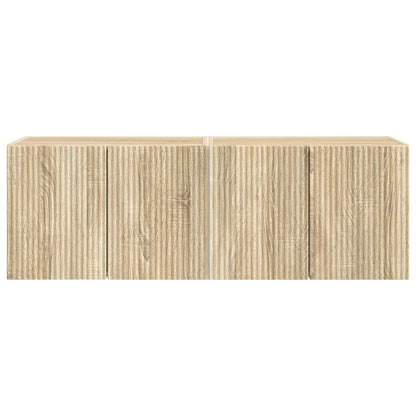 vidaXL TV Wall Cabinet Wall-mounted 2 pcs Sonoma Oak 59.5 x 31 x 40 cm