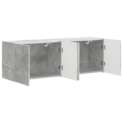 vidaXL TV Wall Cabinet 2 pcs Concrete Grey 59.5 x 31 x 40 cm