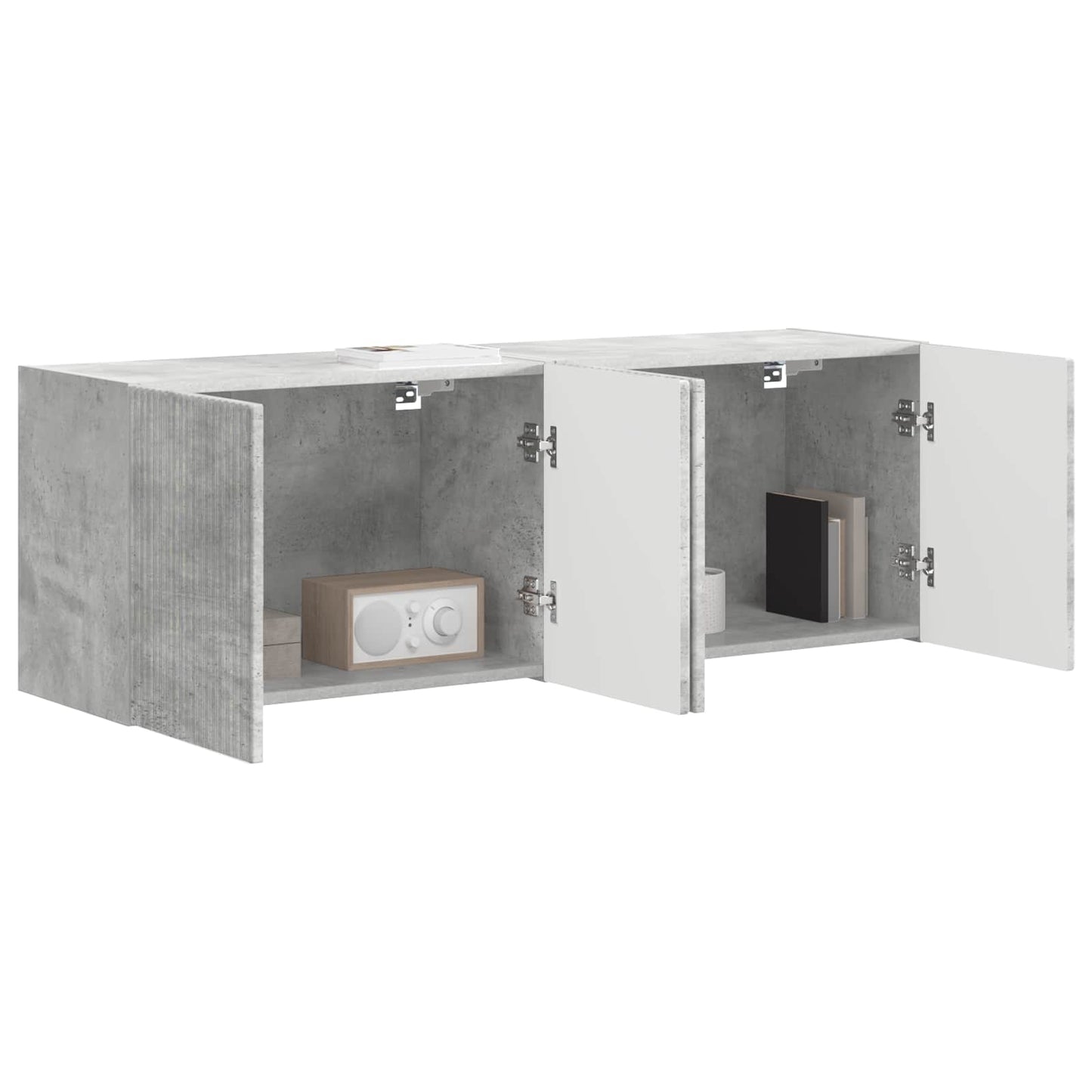 vidaXL TV Wall Cabinet 2 pcs Concrete Grey 59.5 x 31 x 40 cm