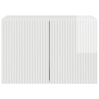 vidaXL TV Wall Cabinet Wall-mounted High Gloss White 59.5 x 31 x 40 cm
