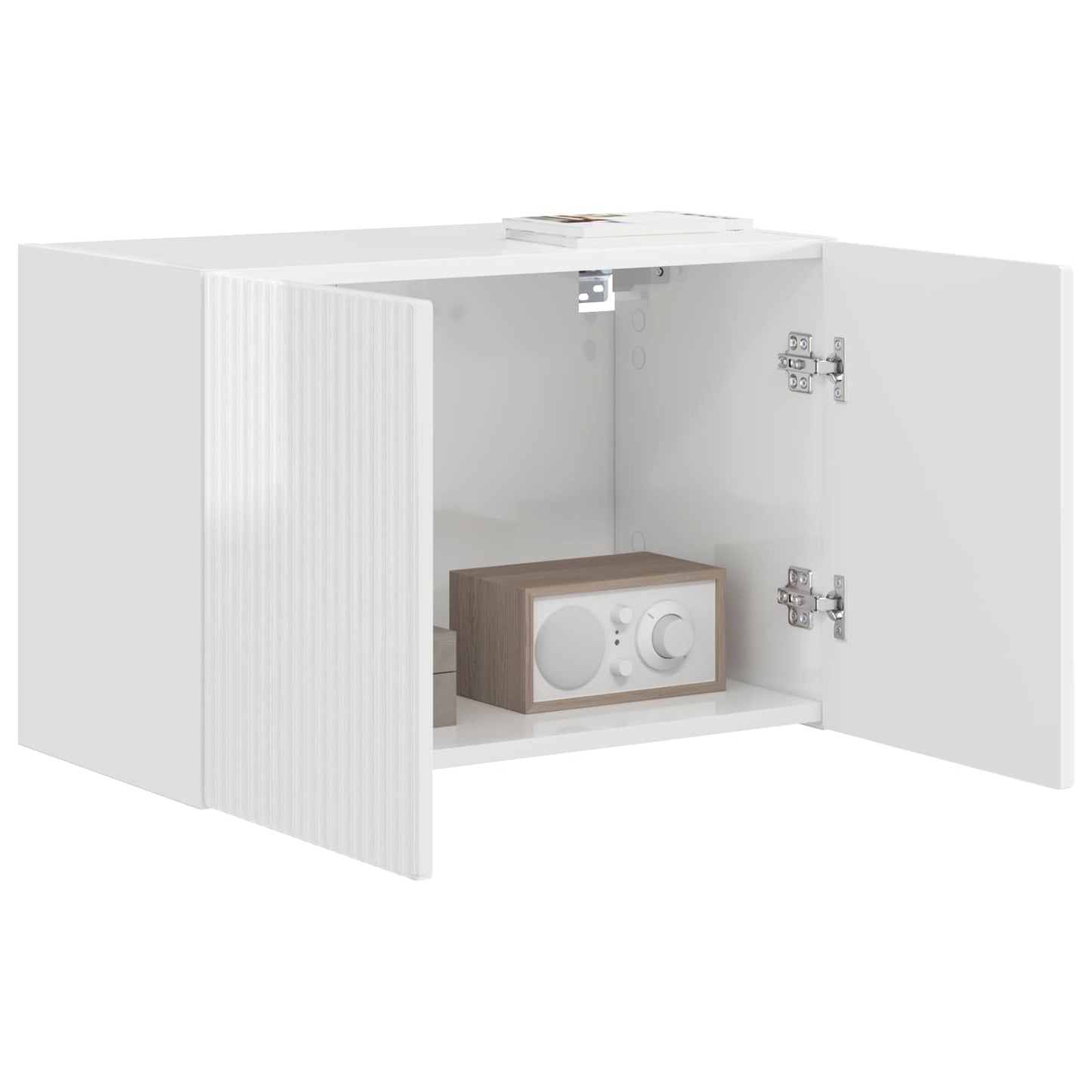 vidaXL TV Wall Cabinet Wall-mounted High Gloss White 59.5 x 31 x 40 cm