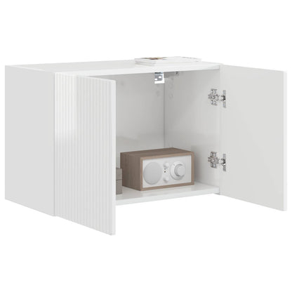 vidaXL TV Wall Cabinet Wall-mounted High Gloss White 59.5 x 31 x 40 cm