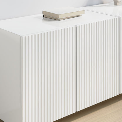 vidaXL TV Wall Cabinet 2 pcs High Gloss White 59.5 x 31 x 40 cm