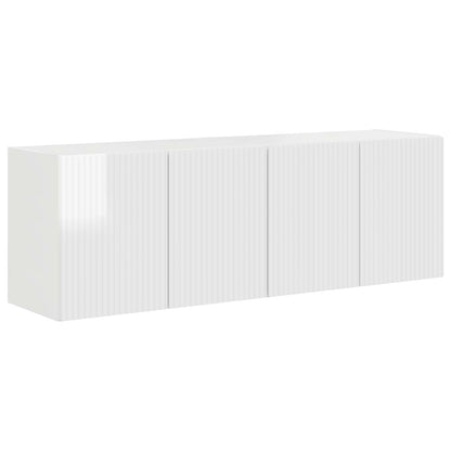 vidaXL TV Wall Cabinet 2 pcs High Gloss White 59.5 x 31 x 40 cm