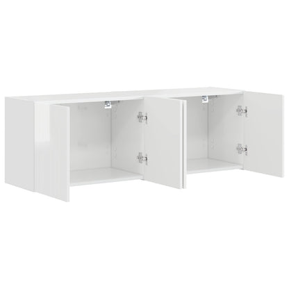 vidaXL TV Wall Cabinet 2 pcs High Gloss White 59.5 x 31 x 40 cm
