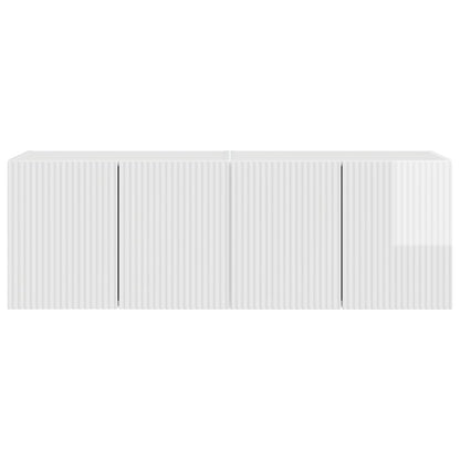 vidaXL TV Wall Cabinet 2 pcs High Gloss White 59.5 x 31 x 40 cm