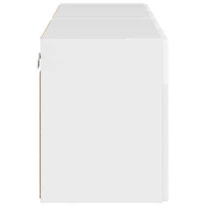 vidaXL TV Wall Cabinet 2 pcs High Gloss White 59.5 x 31 x 40 cm
