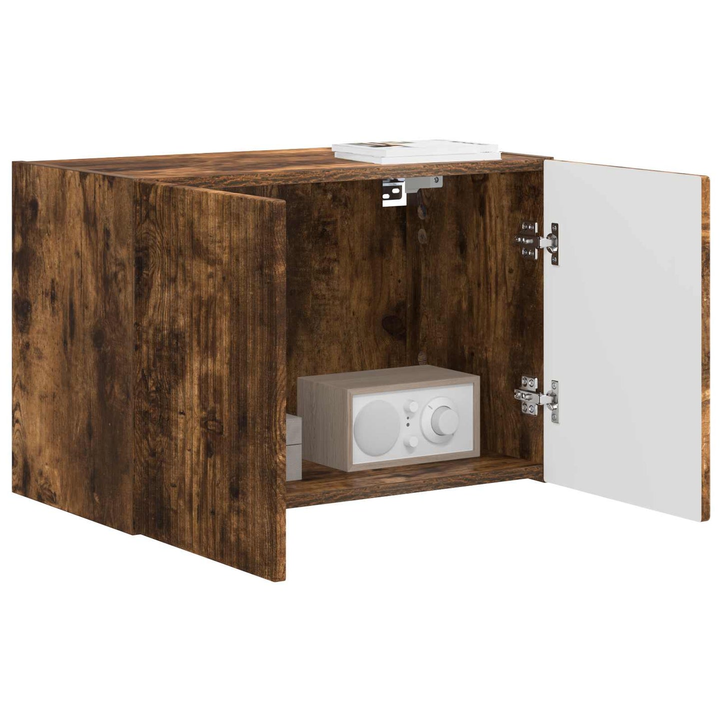 vidaXL TV Wall Cabinet Smoked Oak 59.5 x 31 x 40 cm Engineered Wood