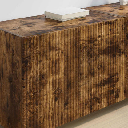 vidaXL TV Wall Cabinet Wall-mounted 2 pcs Smoked Oak 59.5 x 31 x 40 cm