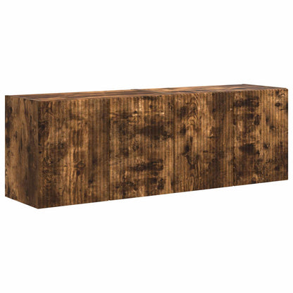 vidaXL TV Wall Cabinet Wall-mounted 2 pcs Smoked Oak 59.5 x 31 x 40 cm