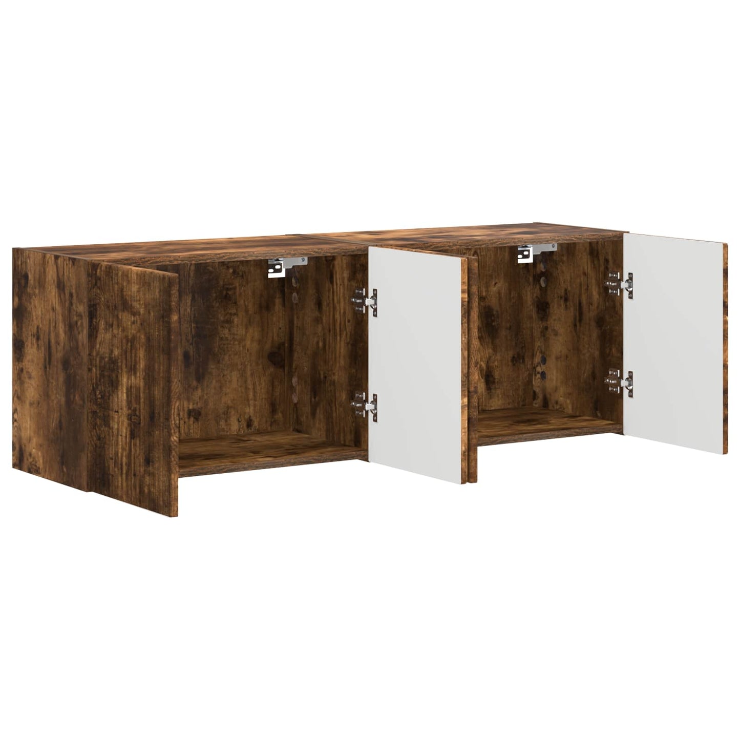 vidaXL TV Wall Cabinet Wall-mounted 2 pcs Smoked Oak 59.5 x 31 x 40 cm