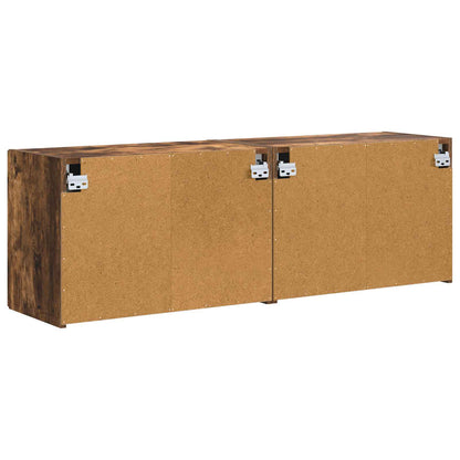 vidaXL TV Wall Cabinet Wall-mounted 2 pcs Smoked Oak 59.5 x 31 x 40 cm