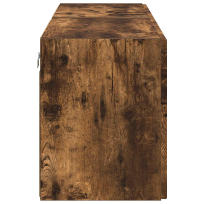 vidaXL TV Wall Cabinet Wall-mounted 2 pcs Smoked Oak 59.5 x 31 x 40 cm