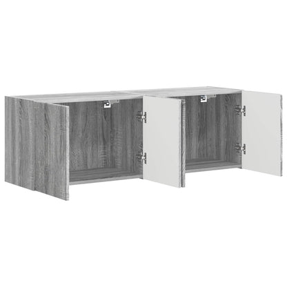 vidaXL TV Wall Cabinet 2 pcs Grey Sonoma 59.5 x 31 x 40 cm
