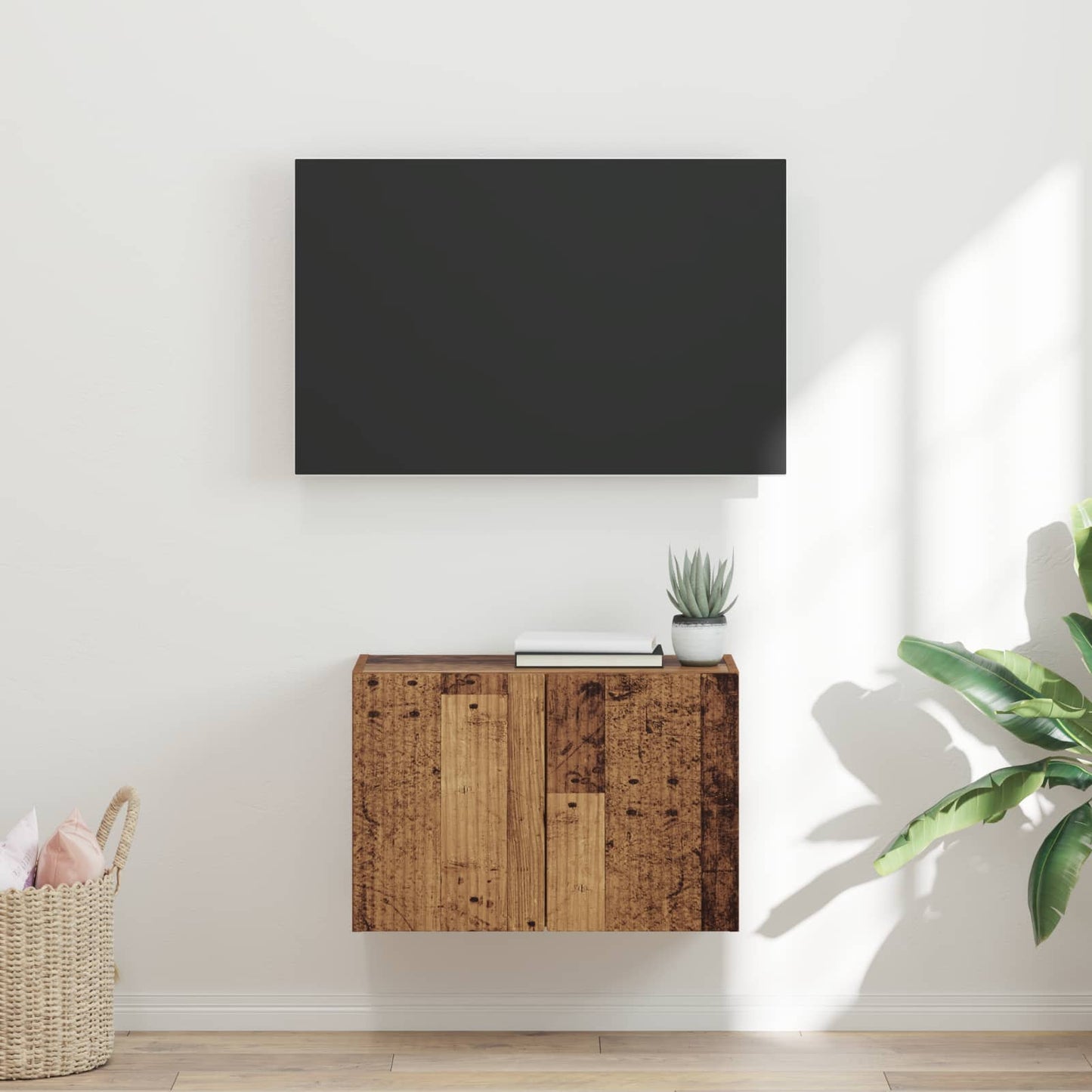 vidaXL TV Wall Cabinet Old Wood 59.5 x 31 x 40 cm Engineered Wood