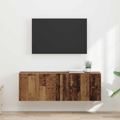 vidaXL TV Wall Cabinet Wall-mounted 2 pcs Old Wood 59.5 x 31 x 40 cm