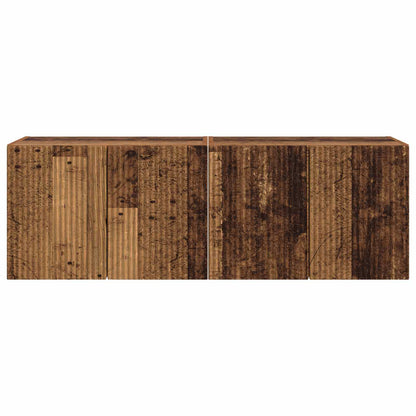 vidaXL TV Wall Cabinet Wall-mounted 2 pcs Old Wood 59.5 x 31 x 40 cm